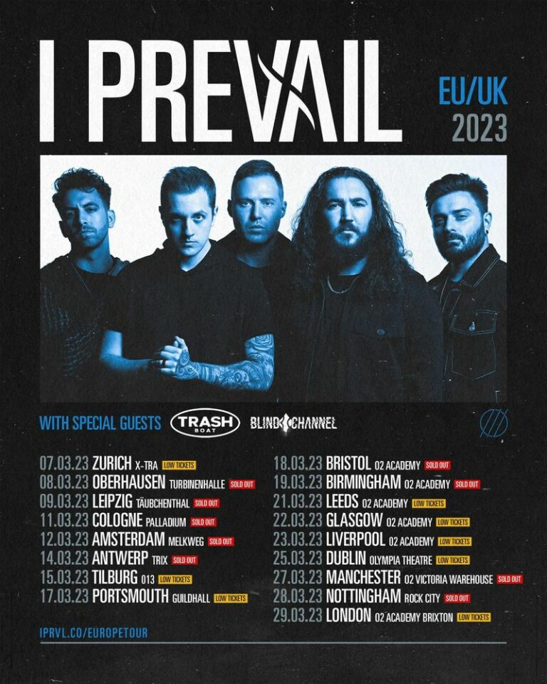 Blind Channel to support I Prevail in Europe and the UK, Finland shows