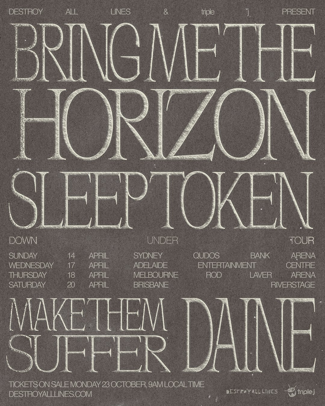 Bring Me The Horizon announces 2024 Australian tour with Sleep Token