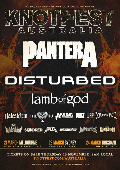 Pantera Lamb Of God And Disturbed To Headline Knotfest Australia In   Knotfest24 Webposter Osd 495x700 