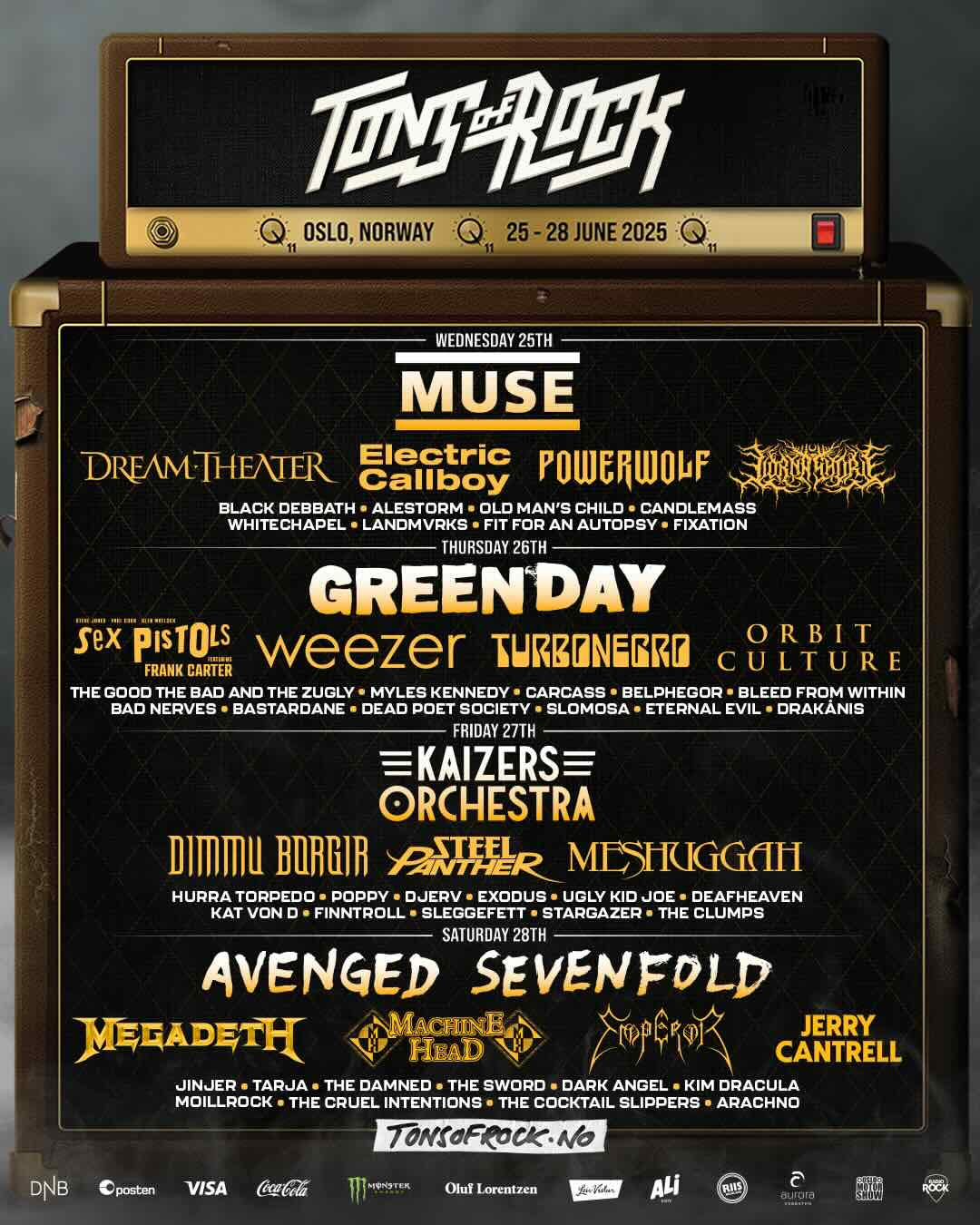 Tons Of Rock 2025 Further Bands And New Poster Announced Chaoszine Tons Of Rock 2025 Updated Poster