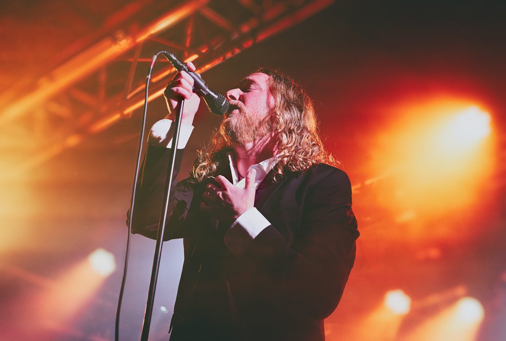 Mikael Stanne performing live with Cemetery Skyline at Debaser in Stockholm