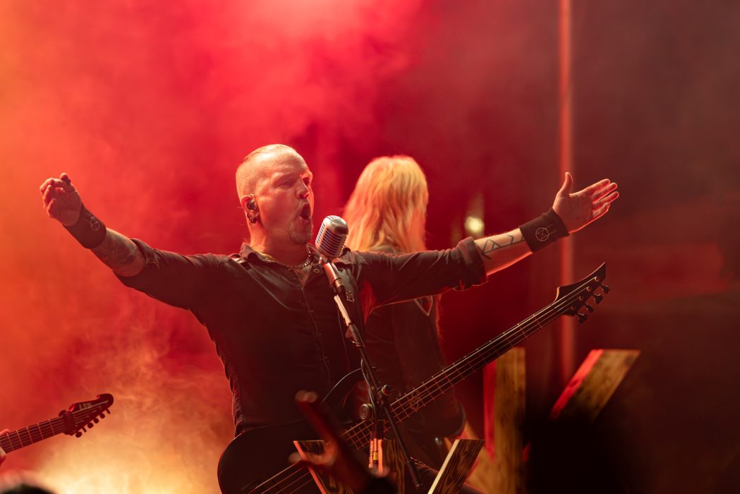 Månegarm vocalist performing live at Månegarm Open Air 2026